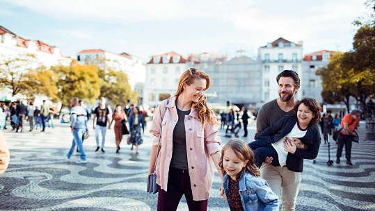 Family walking together